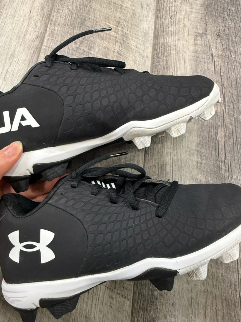 Under‎ Armour Kids Black/White Baseball Cleats